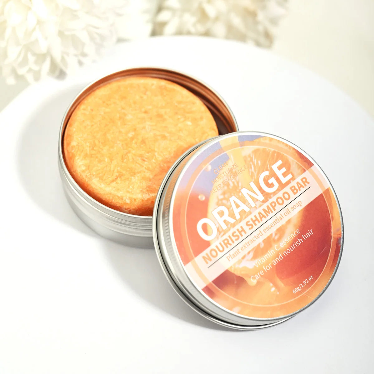 Șampon Solid cu Portocală – Curățare Profundă, Control Sebum, Revitalizare Păr, 60g