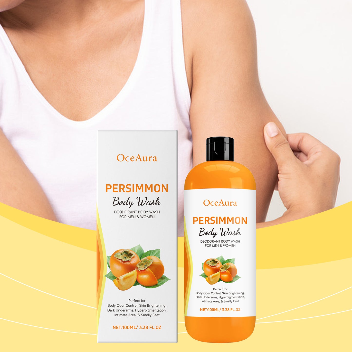Gel de Duș cu Persimmons – Curățare Profundă, Controlul Mirosurilor, Exfoliere Delicată și Aromă de Lungă Durată