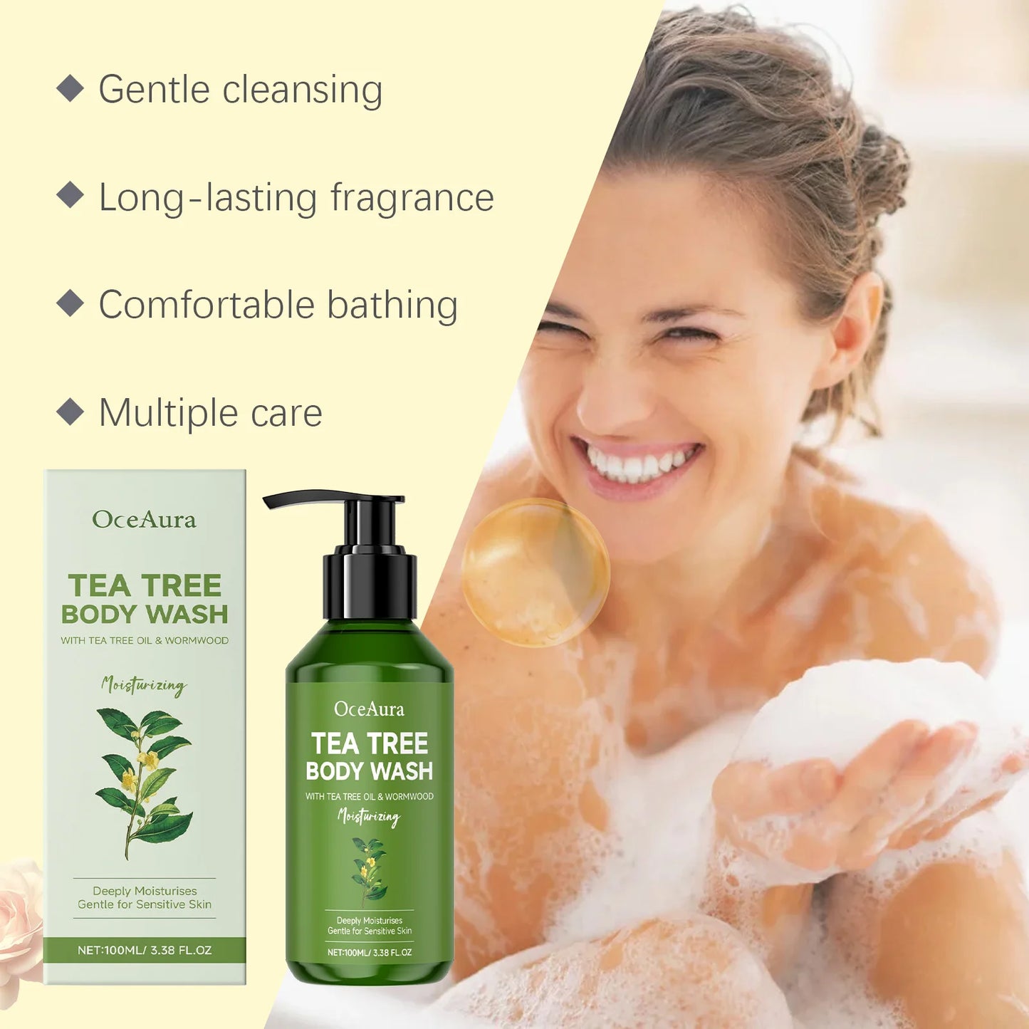 Gel de Duș Purifiant cu Tea Tree – Hidratare, Prospețime și Curățare Zilnică OceAura