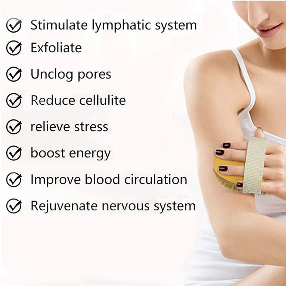 Perie Exfoliantă din Lemn pentru Corp – Masaj, Duș, Băi, Peri Naturali, Îngrijirea Pielii pentru Femei și Bărbați