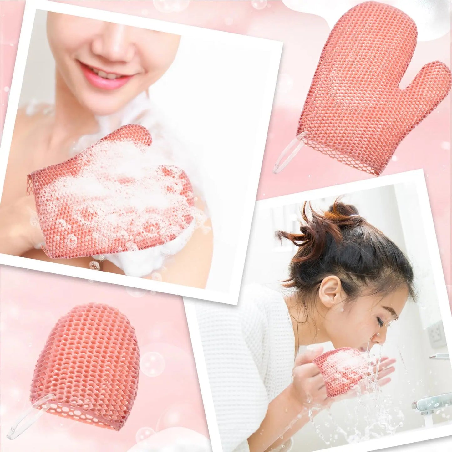Mănușă Exfoliantă Honeycomb – Curățare Profundă, Îndepărtarea Celulelor Moarte, Uscare Rapidă, Pentru Baie & Spa
