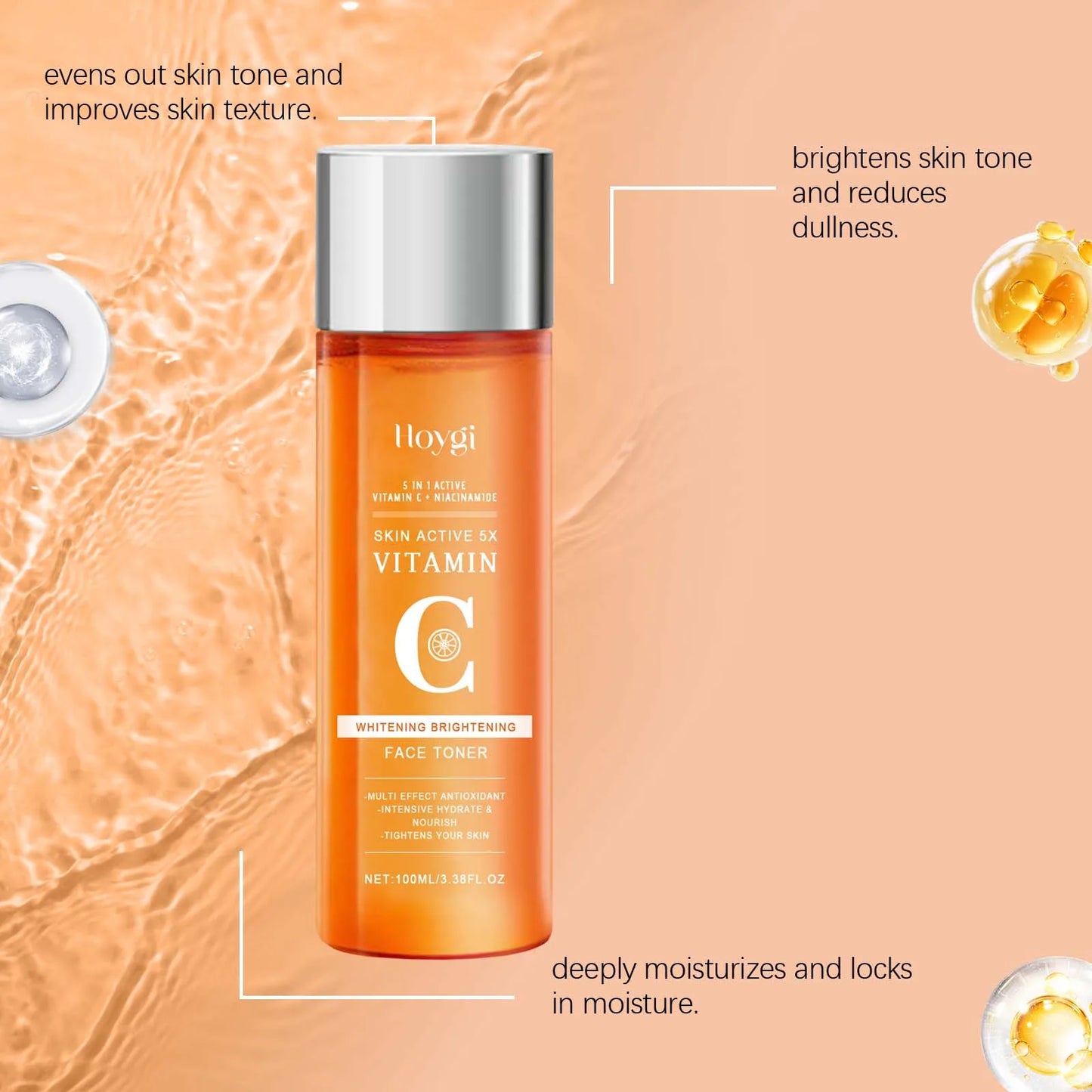 Toner cu Vitamina C și Niacinamide pentru față – Hidratare, Luminozare și Netezire 100 ml