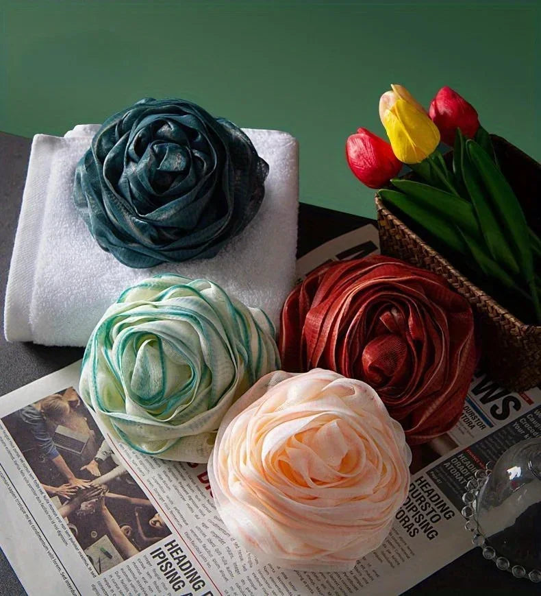 Burete de Duș în Formă de Trandafir – Exfoliere Delicată, Spumă Abundentă, Design Elegant pentru Baie