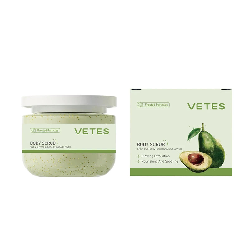 Scrub Exfoliant pentru Corp VETES – 250g, Îndepărtează Celulele Moarte, Hidratează Intens, Curățare Profundă, Potrivit pentru Toate Tipurile de Piele