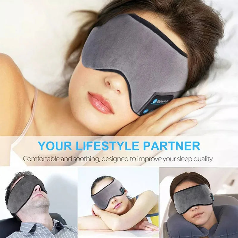 Masca de Somn 3D cu Căști Bluetooth – Sleep Headset, Muzică pentru Somn, Material Moale și Confortabil, Wireless