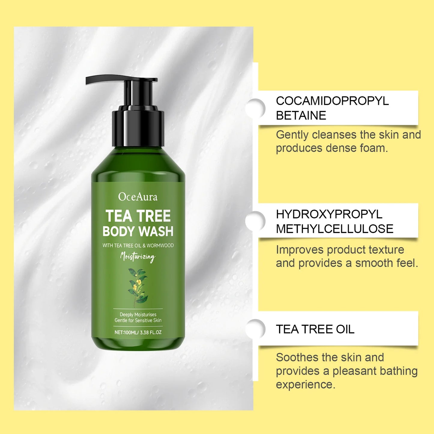 Gel de Duș Purifiant cu Tea Tree – Hidratare, Prospețime și Curățare Zilnică OceAura