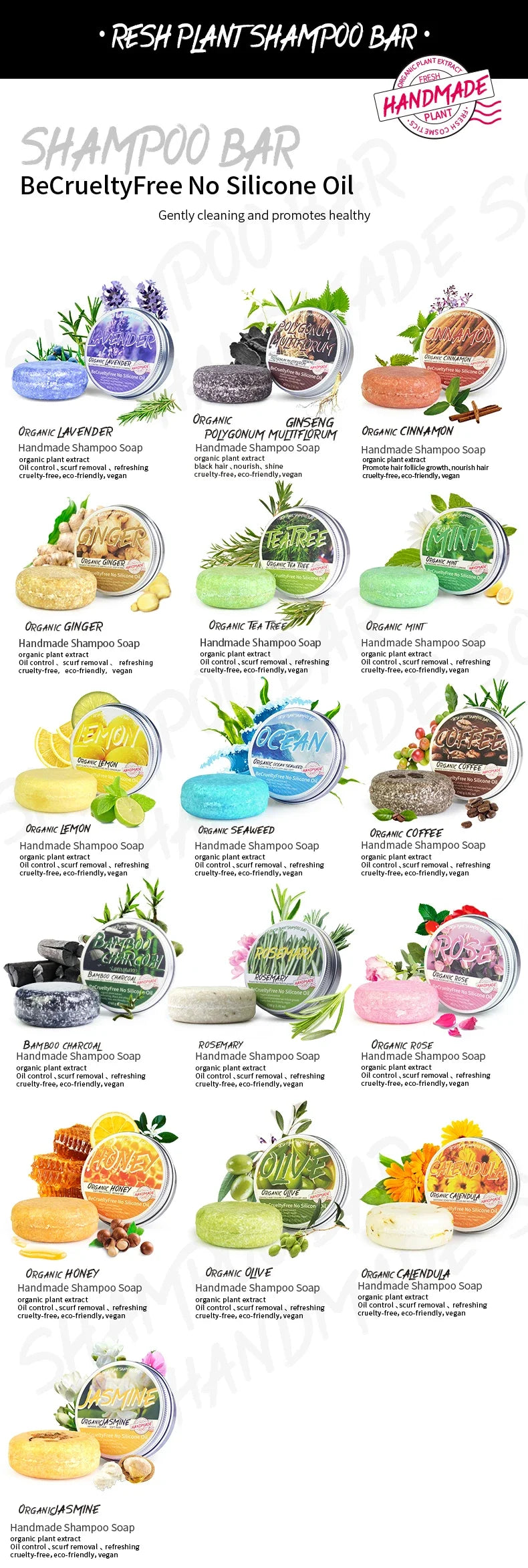 Șampon Solid cu Lavandă – Control Sebum, Purificare Profundă, Calmare Scalp, Fără Silicon, Păr Curat & Neted