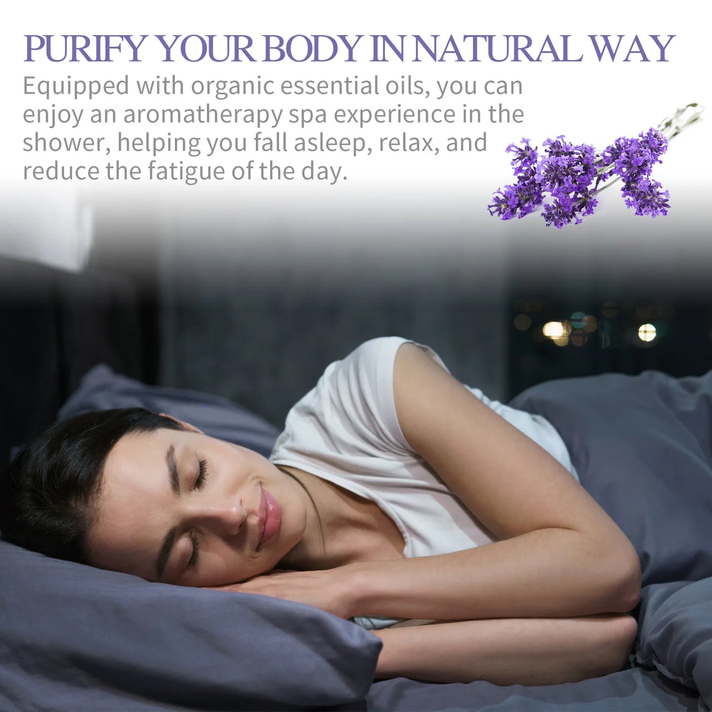 Tablete Aromaterapie pentru Duș cu Lavandă – 7 bucăți, Relaxare, Anti-Stres, Miros Intens și Lunga Durată