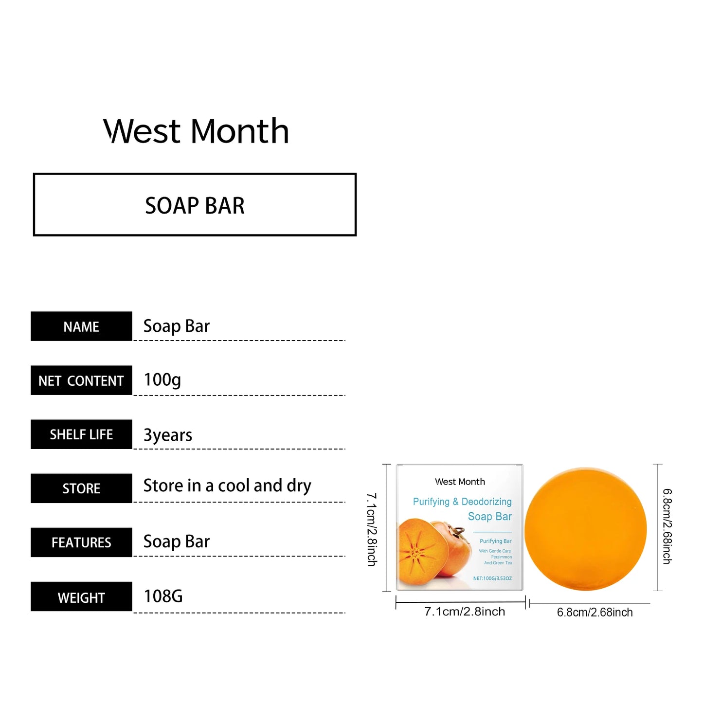 Săpun de Curățare cu Persimmon – Hidratare Zilnică, Curățare Delicată & Miros Proaspăt – Pentru Corp și Mâini