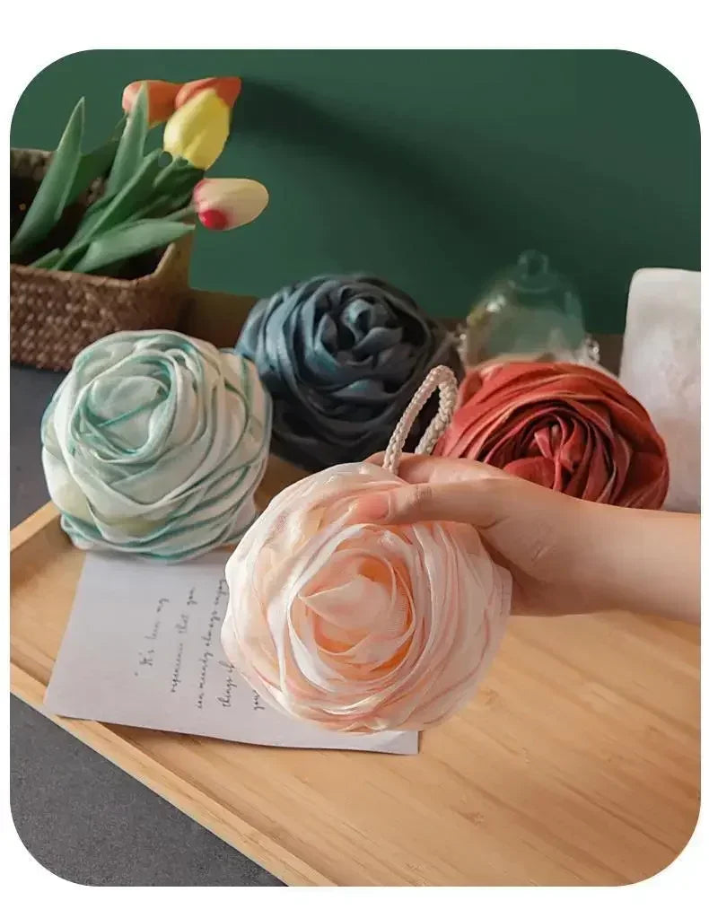 Burete de Duș în Formă de Trandafir – Exfoliere Delicată, Spumă Abundentă, Design Elegant pentru Baie
