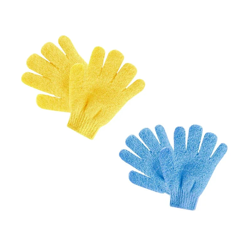 Set 2 Mănuși Exfoliante pentru Duș – 5 Degete, Elastice, Curăță și Îndepărtează Celulele Moarte, Potrivite pentru Corp și Spate
