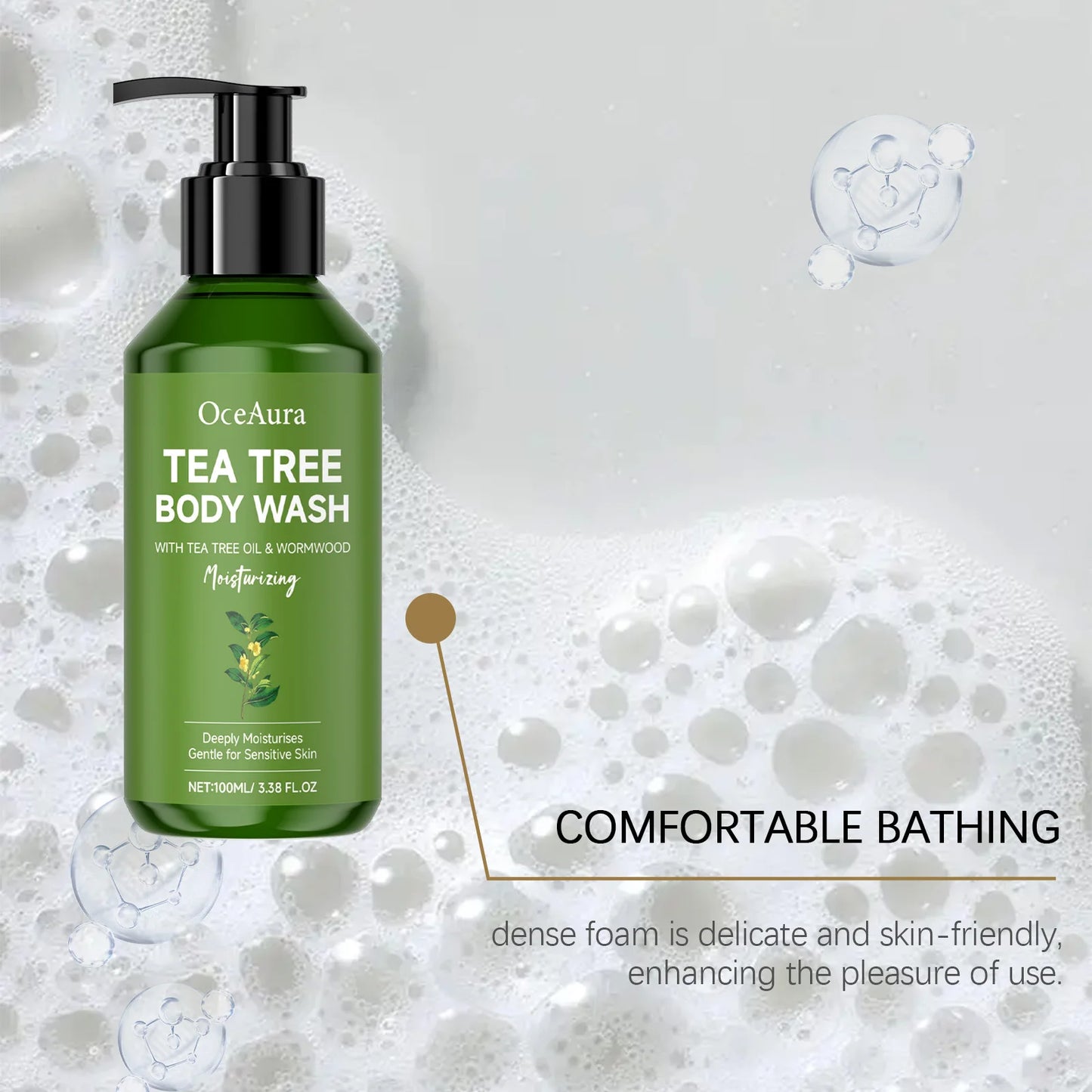 Gel de Duș Purifiant cu Tea Tree – Hidratare, Prospețime și Curățare Zilnică OceAura