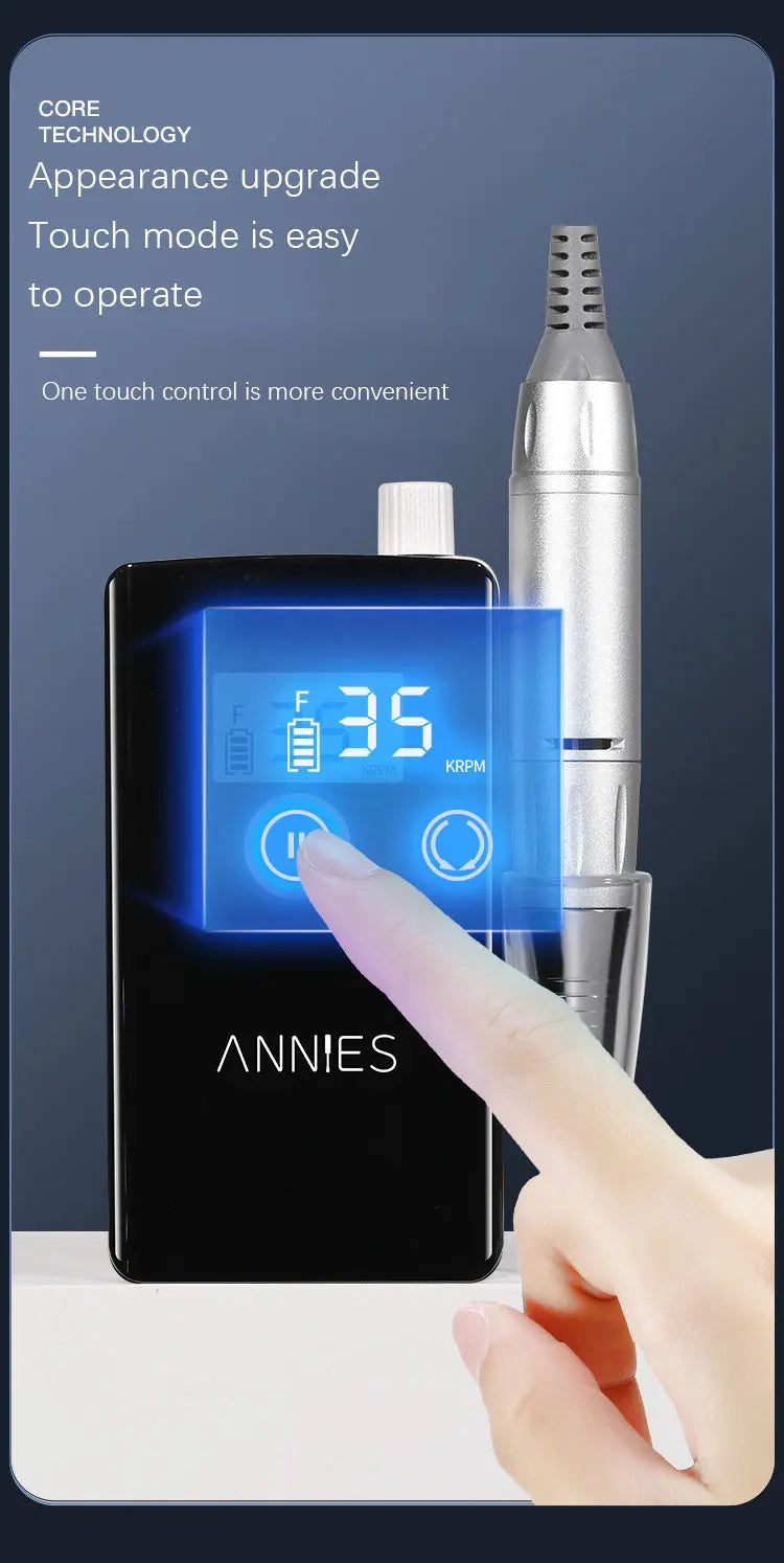 Freza Electrică Profesională 35.000 RPM – Portabilă, Reîncărcabilă, pentru Manichiură și Pedichiură | Set Complet pentru Salons & Home