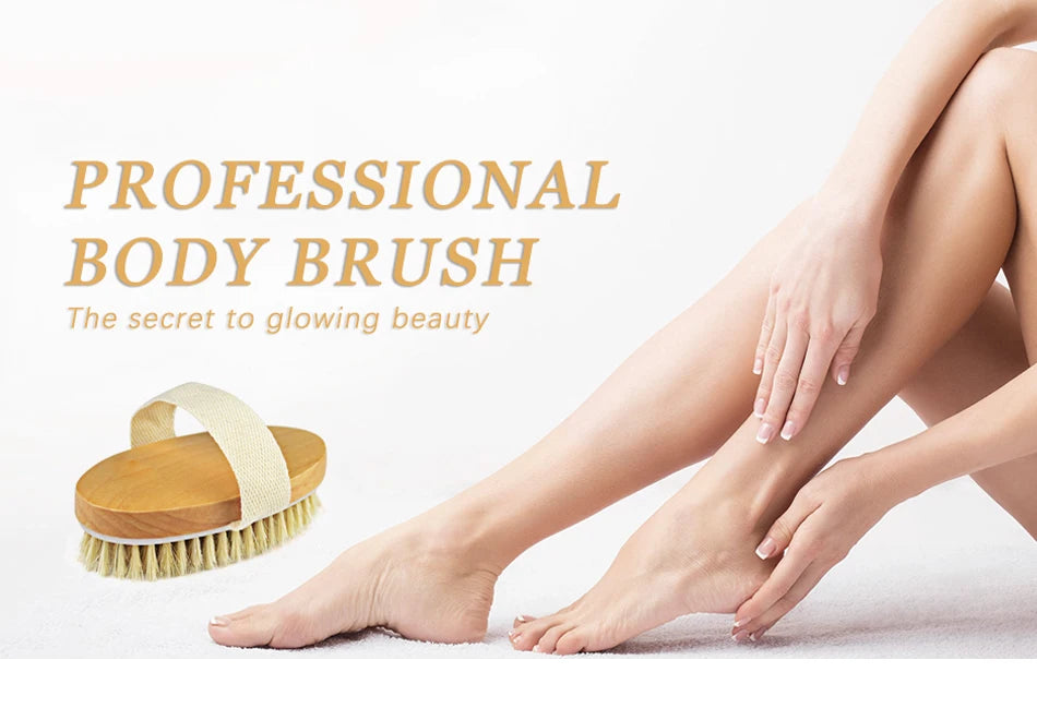 Perie Exfoliantă din Lemn pentru Corp – Masaj, Duș, Băi, Peri Naturali, Îngrijirea Pielii pentru Femei și Bărbați