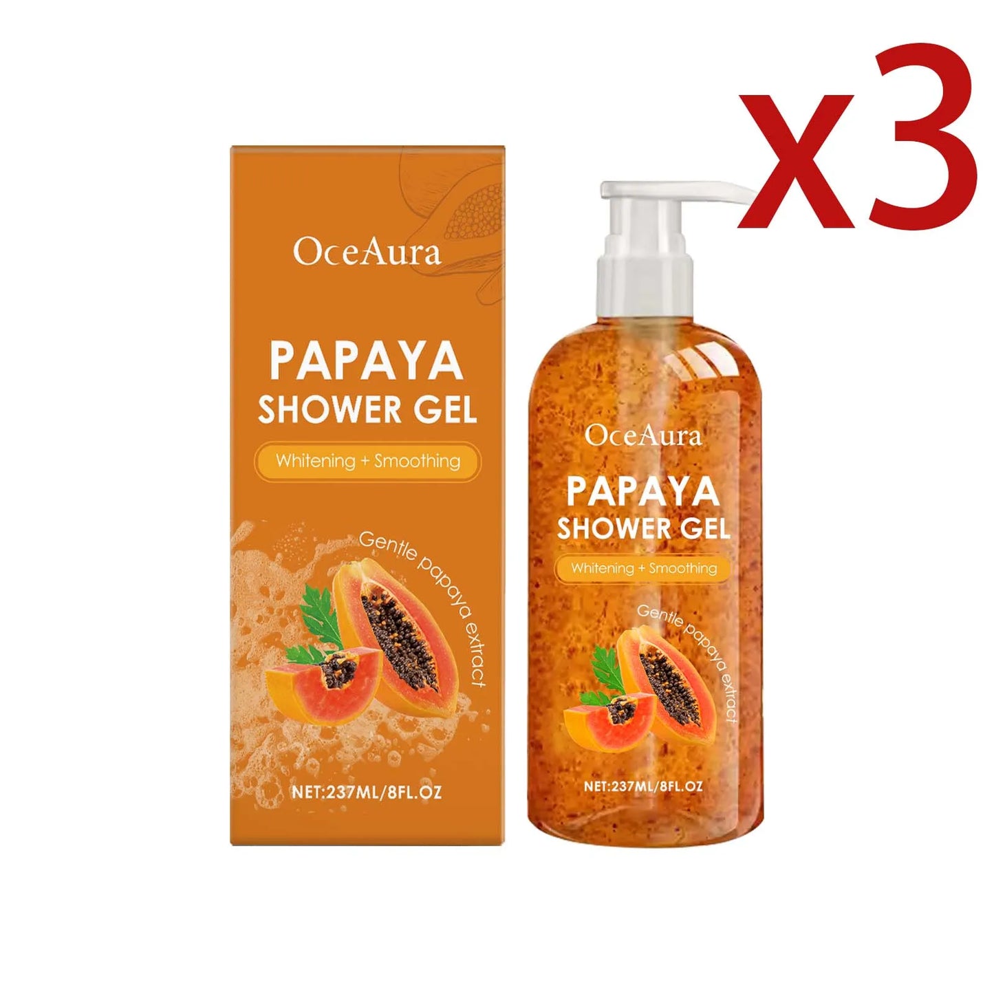 Gel de Duș Hidratant cu Papaya – Curățare Delicată, Iluminare Ten, Hidratare Profundă, Înmuiere Keratină, Piele Catifelată și Parfum Plăcut