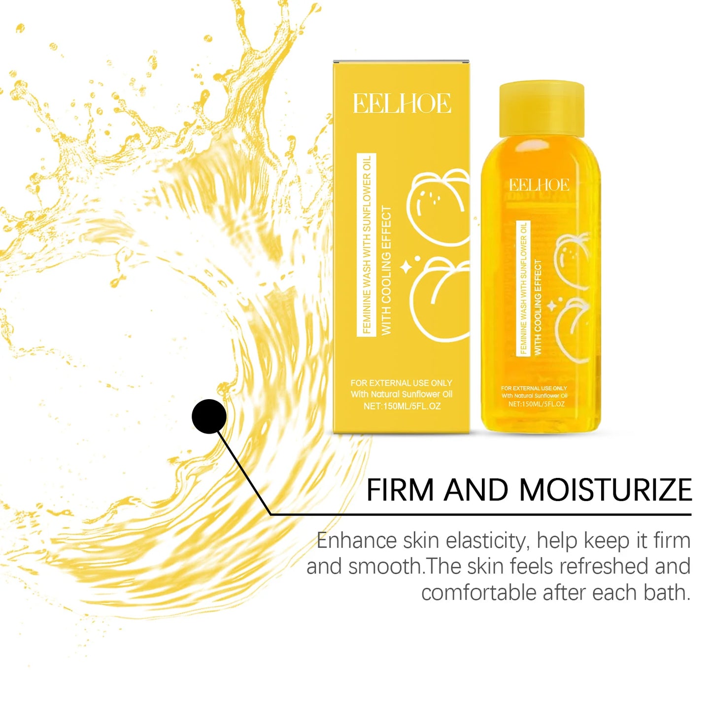 Gel de Duș pentru Zona Intimă cu Ulei Natural de Floarea-Soarelui – Curățare Delicată, Reîmprospătare, Anti-Mâncărime, Parfum de Lungă Durată