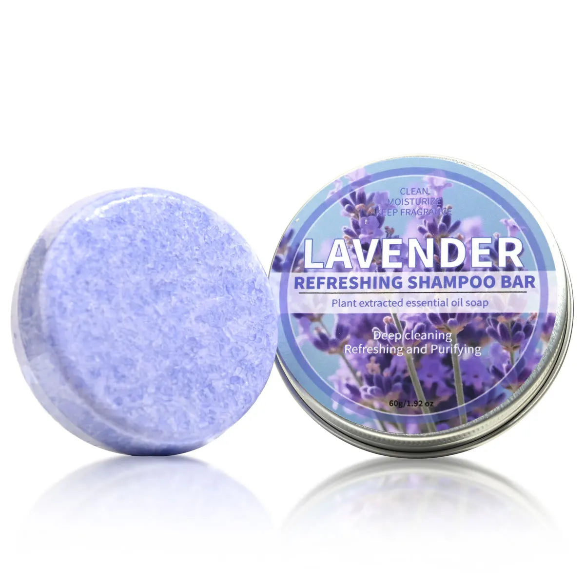 Șampon Solid cu Ulei Esențial de Lavandă – 60g, Organic, Vegan, Curățare Delicată și Revigorantă, Anti-Mătreață, Hidratant pentru Toate Tipurile de Păr