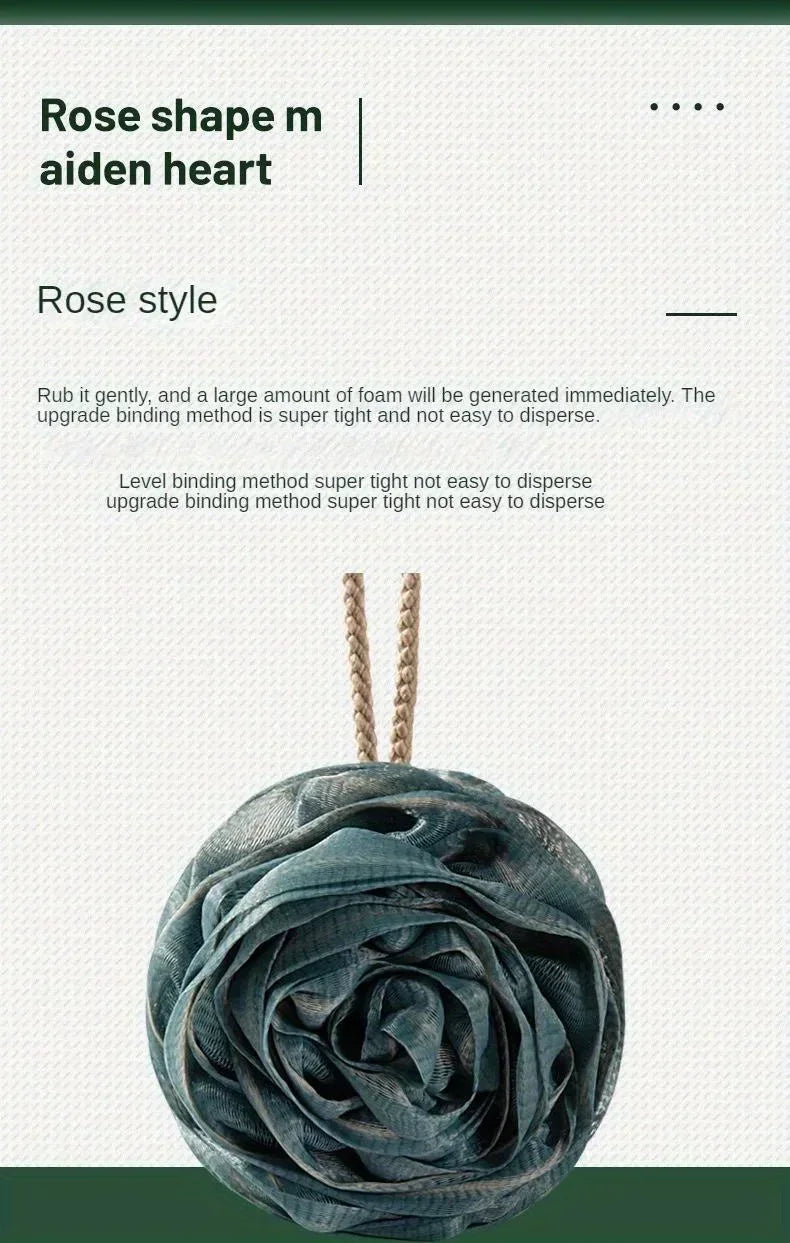 Burete de Duș în Formă de Trandafir – Exfoliere Delicată, Spumă Abundentă, Design Elegant pentru Baie