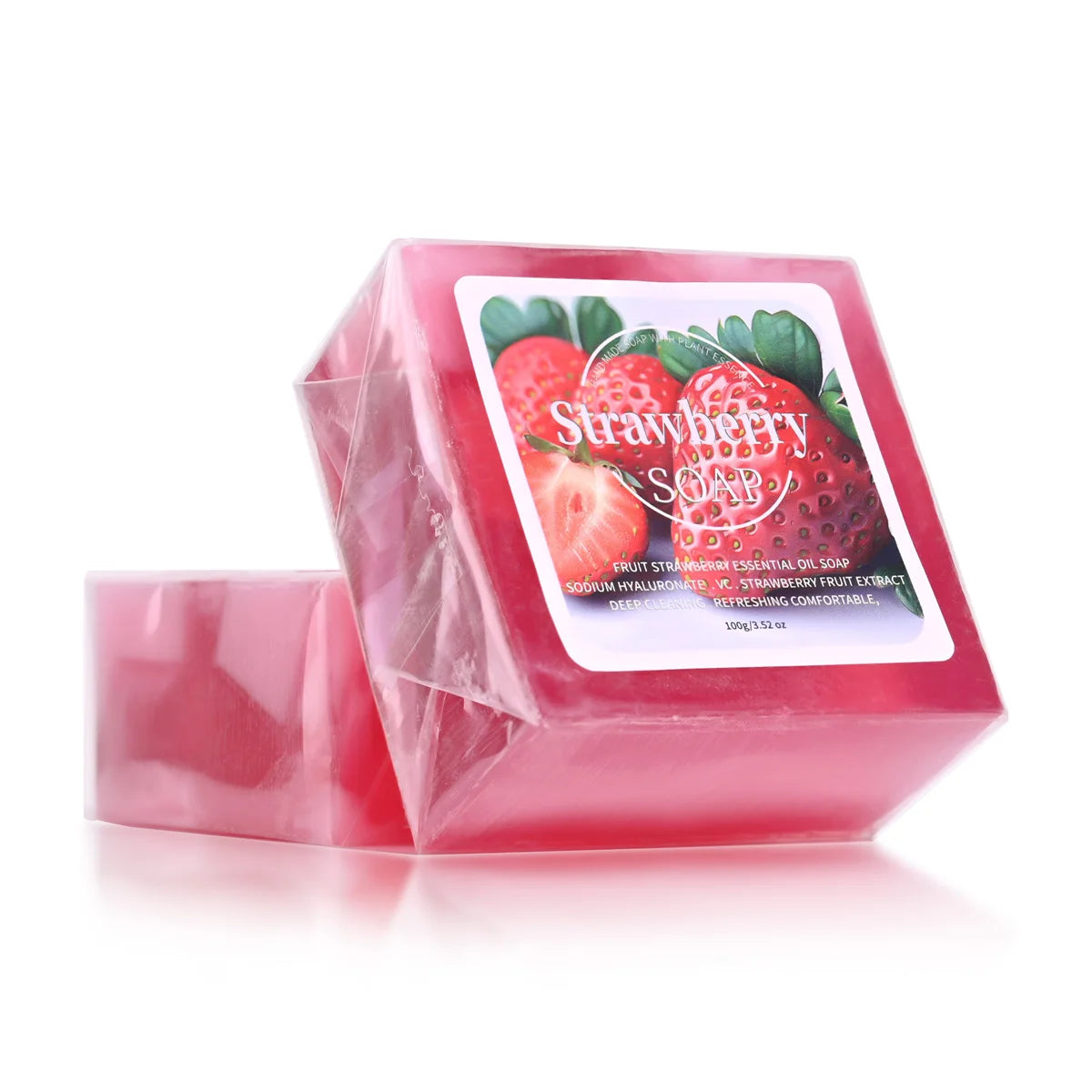 Săpun cu Căpșuni și Uleiuri Esențiale – Curățare Profundă, Hidratant, Handmade, Ideal pentru Corp și Față, Perfect pentru Călătorii