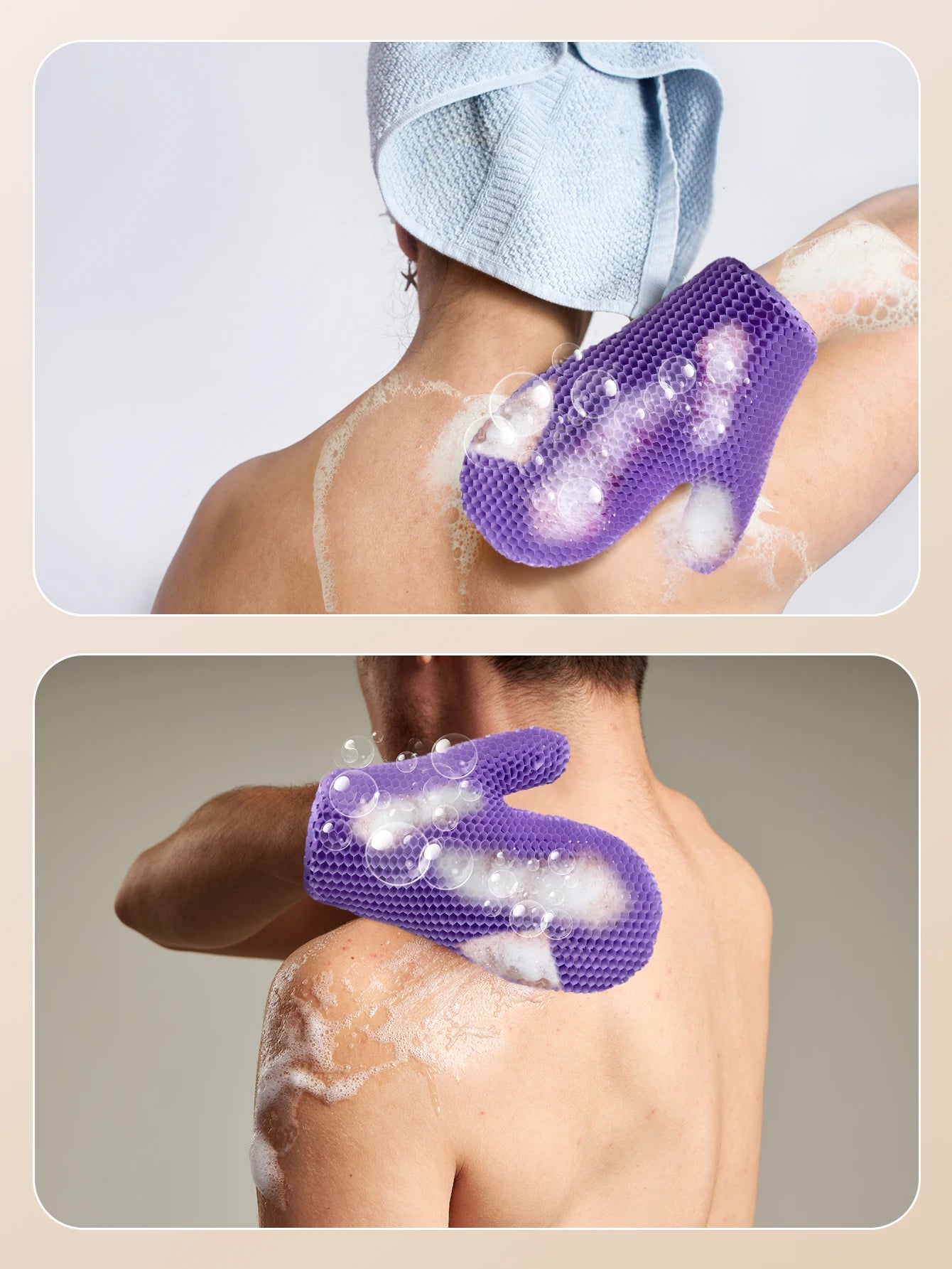 Mănușă Exfoliantă Honeycomb – Curățare Profundă, Îndepărtarea Celulelor Moarte, Uscare Rapidă, Pentru Baie & Spa