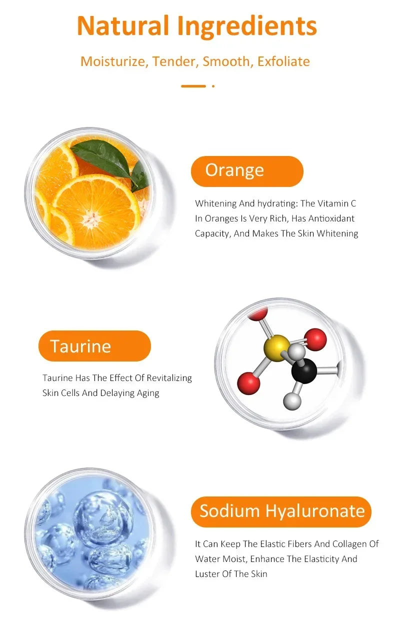 Loțiune Exfoliantă cu Portocală – Peeling pentru Corp, Îndepărtarea Celulelor Moarte, Hidratare și Catifelare