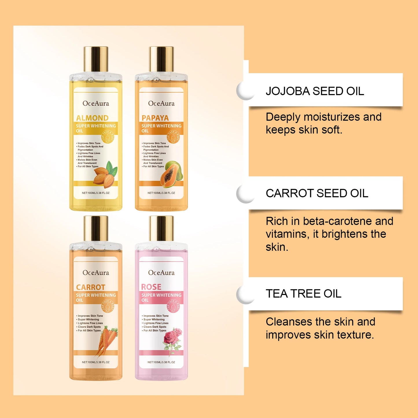 Ulei Hrănitor pentru Corp 7-Zile – Hidratare Intensă & Luminozitate cu Extract de Morcov, Absorbție Rapidă