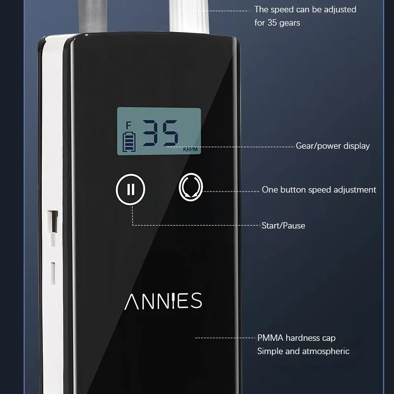 Freza Electrică Profesională 35.000 RPM – Portabilă, Reîncărcabilă, pentru Manichiură și Pedichiură | Set Complet pentru Salons & Home