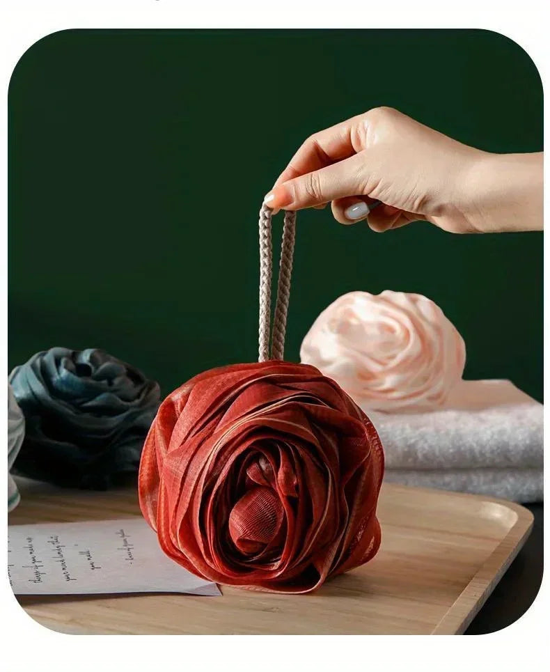 Burete de Duș în Formă de Trandafir – Exfoliere Delicată, Spumă Abundentă, Design Elegant pentru Baie
