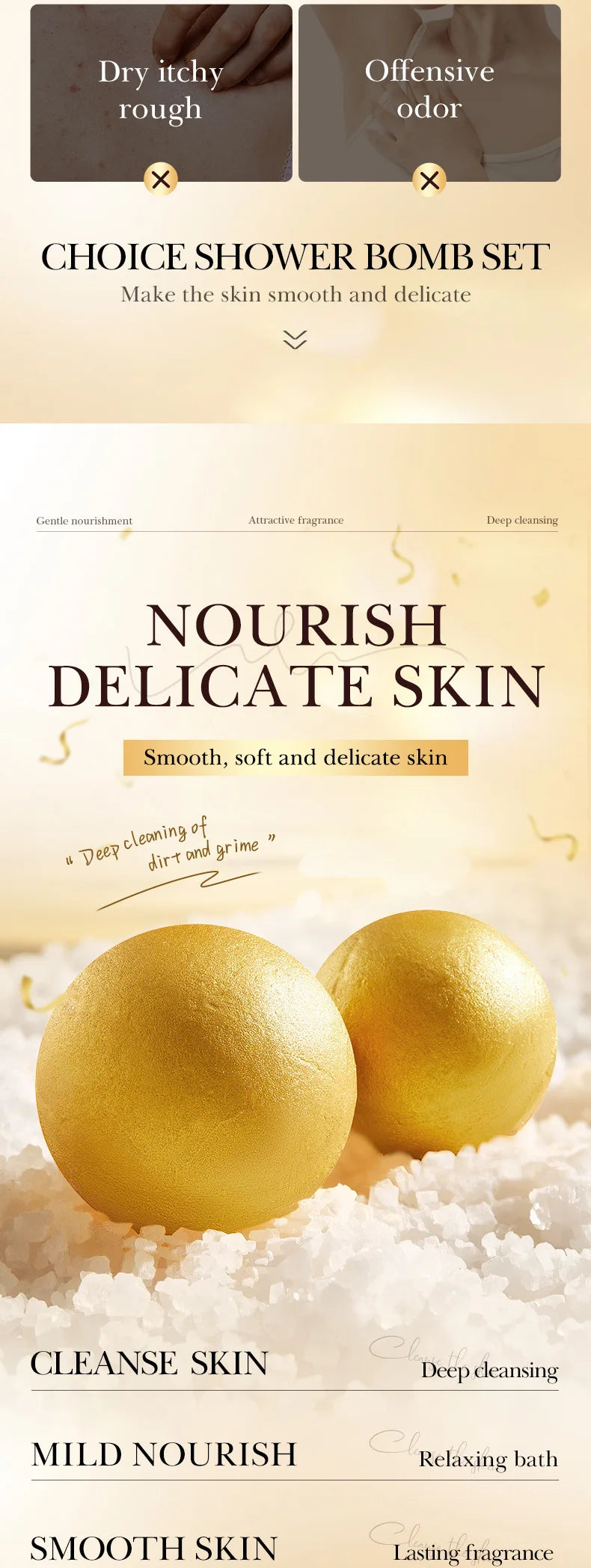 Bilă de Baie Efervescentă cu Sare de Mare – Gold Bath Salt Ball 100g, Curățare Profundă & Relaxare