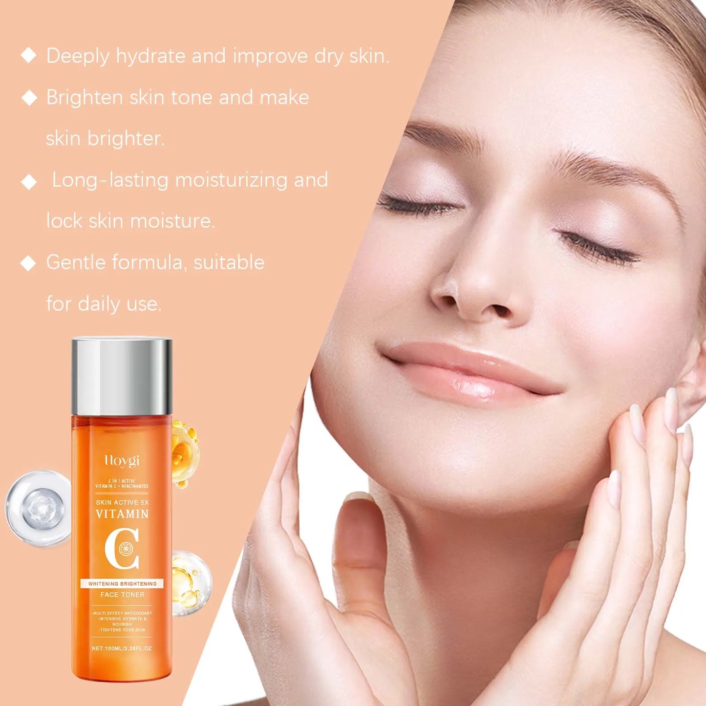 Toner cu Vitamina C și Niacinamide pentru față – Hidratare, Luminozare și Netezire 100 ml