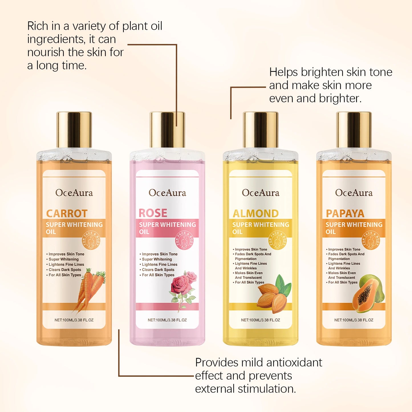 Ulei Hrănitor pentru Corp 7-Zile – Hidratare Intensă & Luminozitate cu Extract de Morcov, Absorbție Rapidă