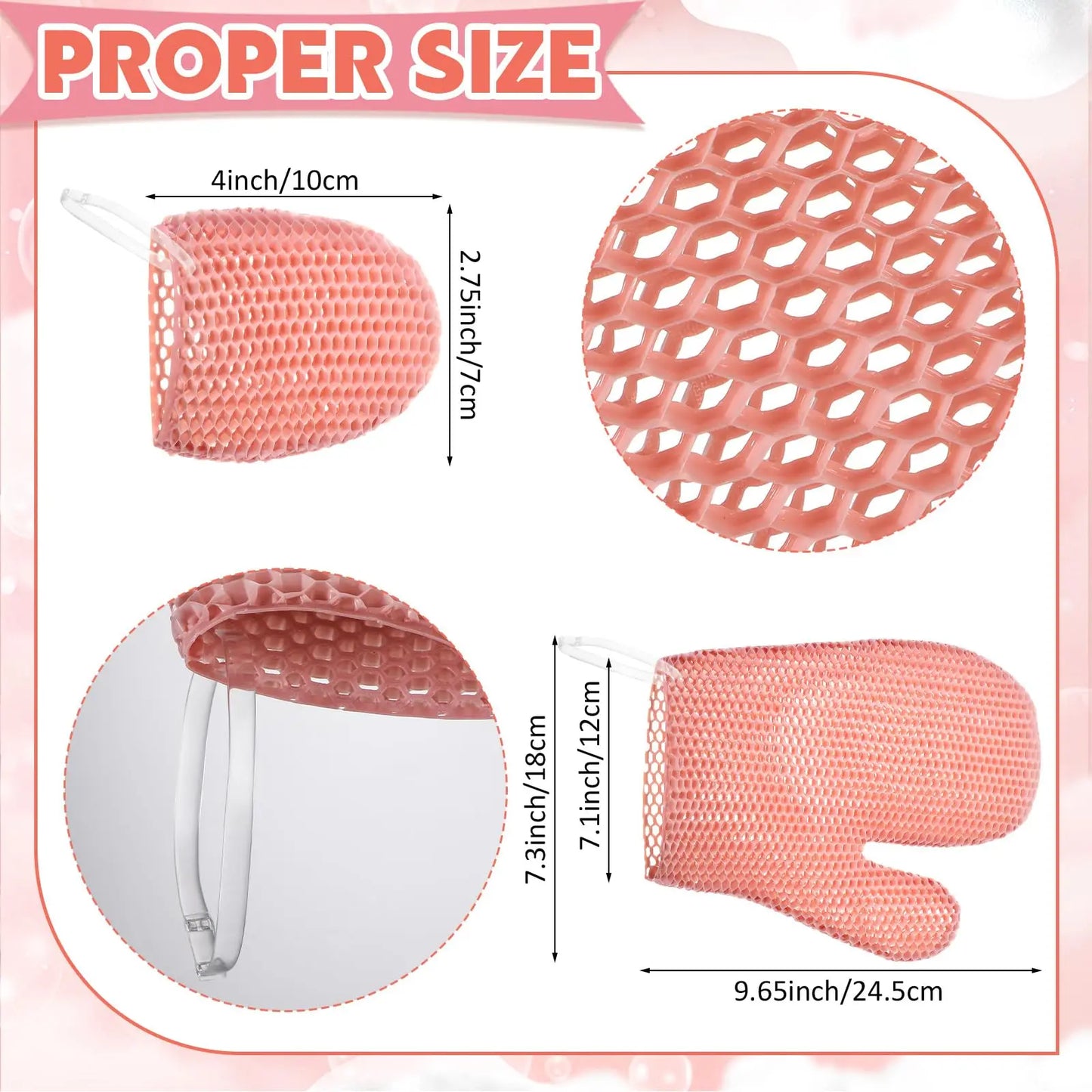 Mănușă Exfoliantă Honeycomb – Curățare Profundă, Îndepărtarea Celulelor Moarte, Uscare Rapidă, Pentru Baie & Spa