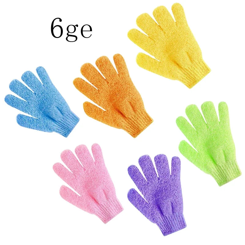 Set 2 Mănuși Exfoliante pentru Duș – 5 Degete, Elastice, Curăță și Îndepărtează Celulele Moarte, Potrivite pentru Corp și Spate