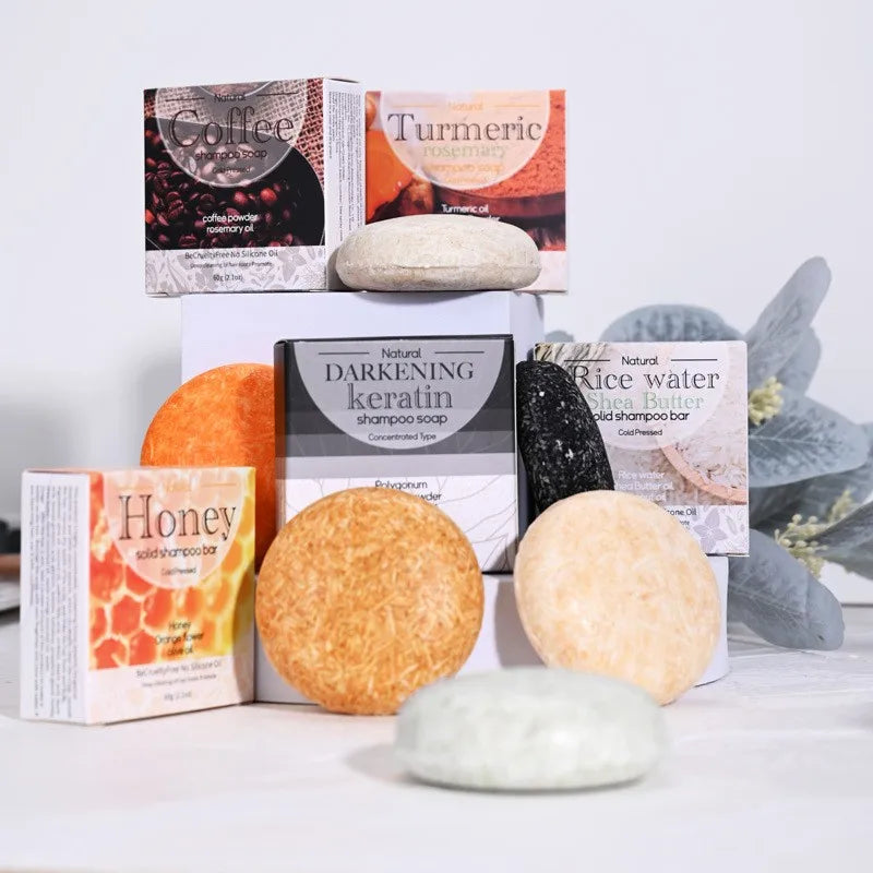 Șampon Solid cu Turmeric 60g – Curățare Profundă, Anti-mătreață, Netezire și Hidratare, Ingrediente Naturale