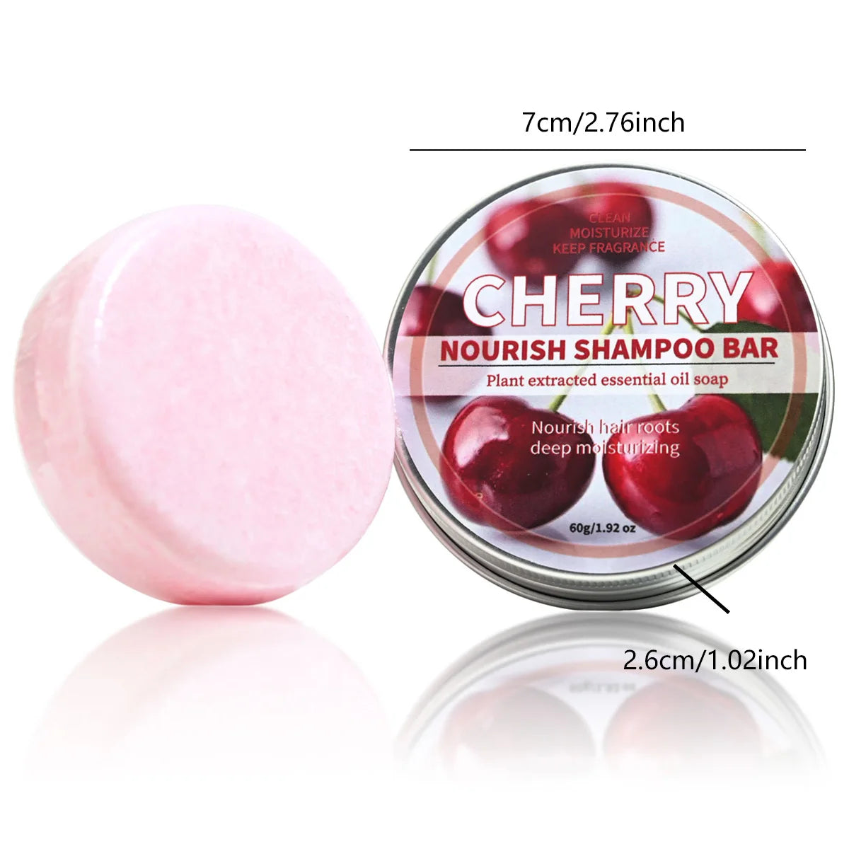 Șampon Solid cu Cireșe – Curățare Profundă, Întărire, Hidratare și Revitalizare Păr, 60g