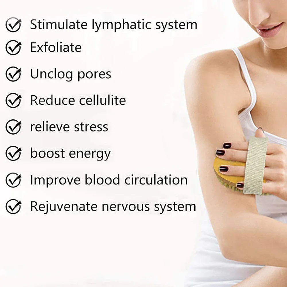 Perie Exfoliantă din Lemn pentru Corp – Masaj, Duș, Băi, Peri Naturali, Îngrijirea Pielii pentru Femei și Bărbați