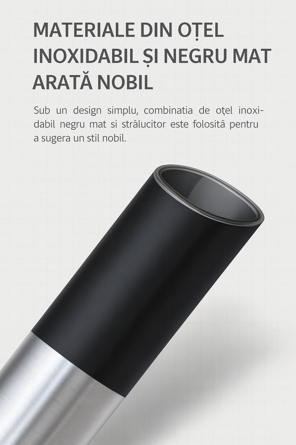 Set 1/2 Râșnițe electrice pentru sare și piper cu senzor gravitațional și lumină LED – Fashome, măcinare reglabilă